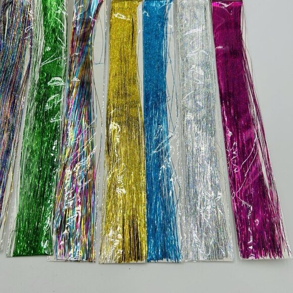 Hair Tinsel Extension 10 Colors 47 Inch Fairy Holographic Sparkle NEW - Picture 5 of 5